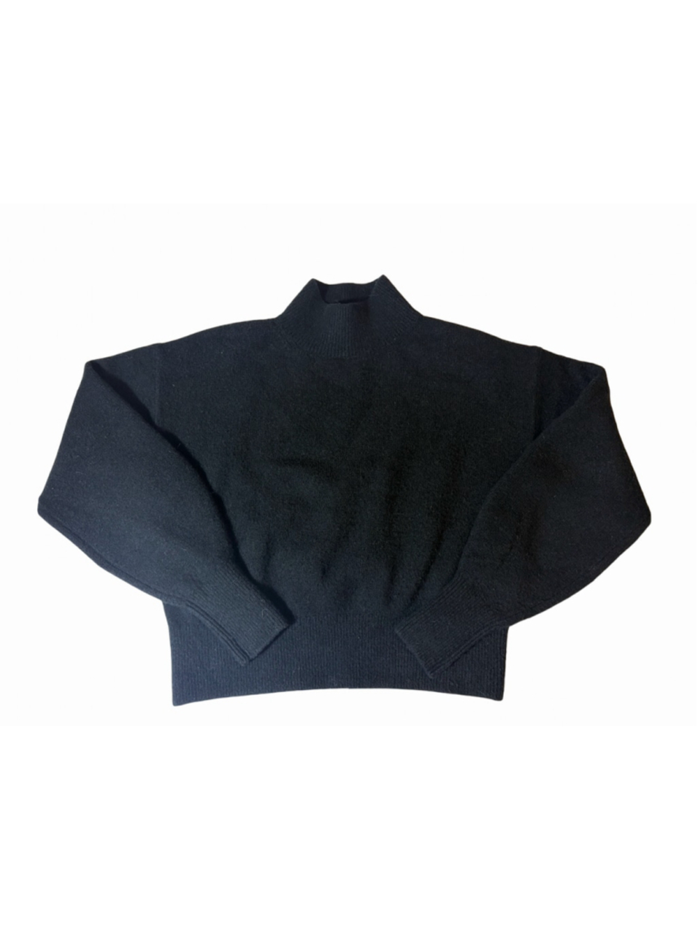 & Other Stories Black Oversized Funnel Neck Balloon Sleeve Sweater XS